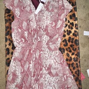 Maroon and white snake print dress. Brand new with tags. Boutique.